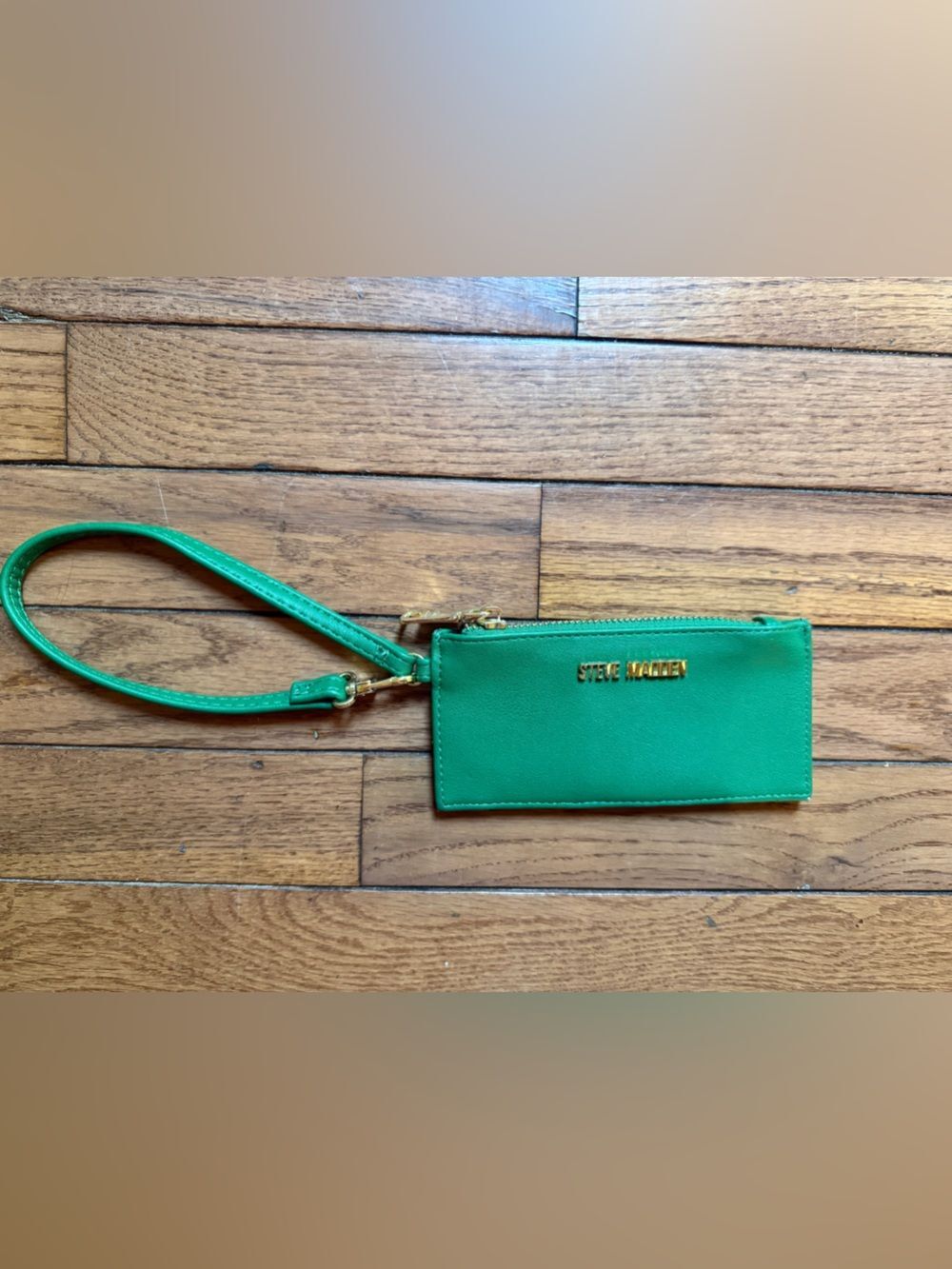Steve Madden Green Wristlet Wallet ID Window Card Case Organizer Small Pouch